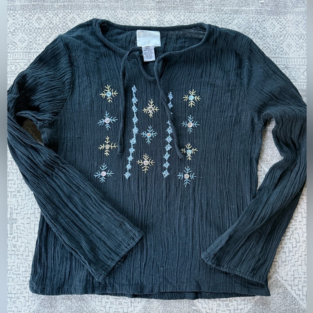 Vintage 90’s Free People peasant blouse size L